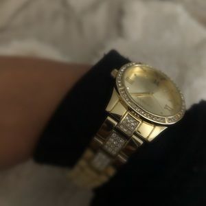 Crystal Accent Gold Tone Watch